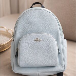 Coach Sky Blue Leather Backpack